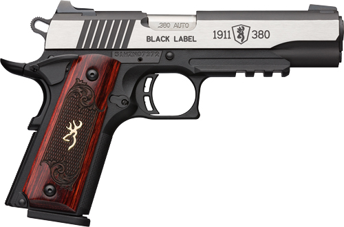 Browning 1911-380 .380 ACP 4.25in 8 Rounds Rosewood Colored Grips