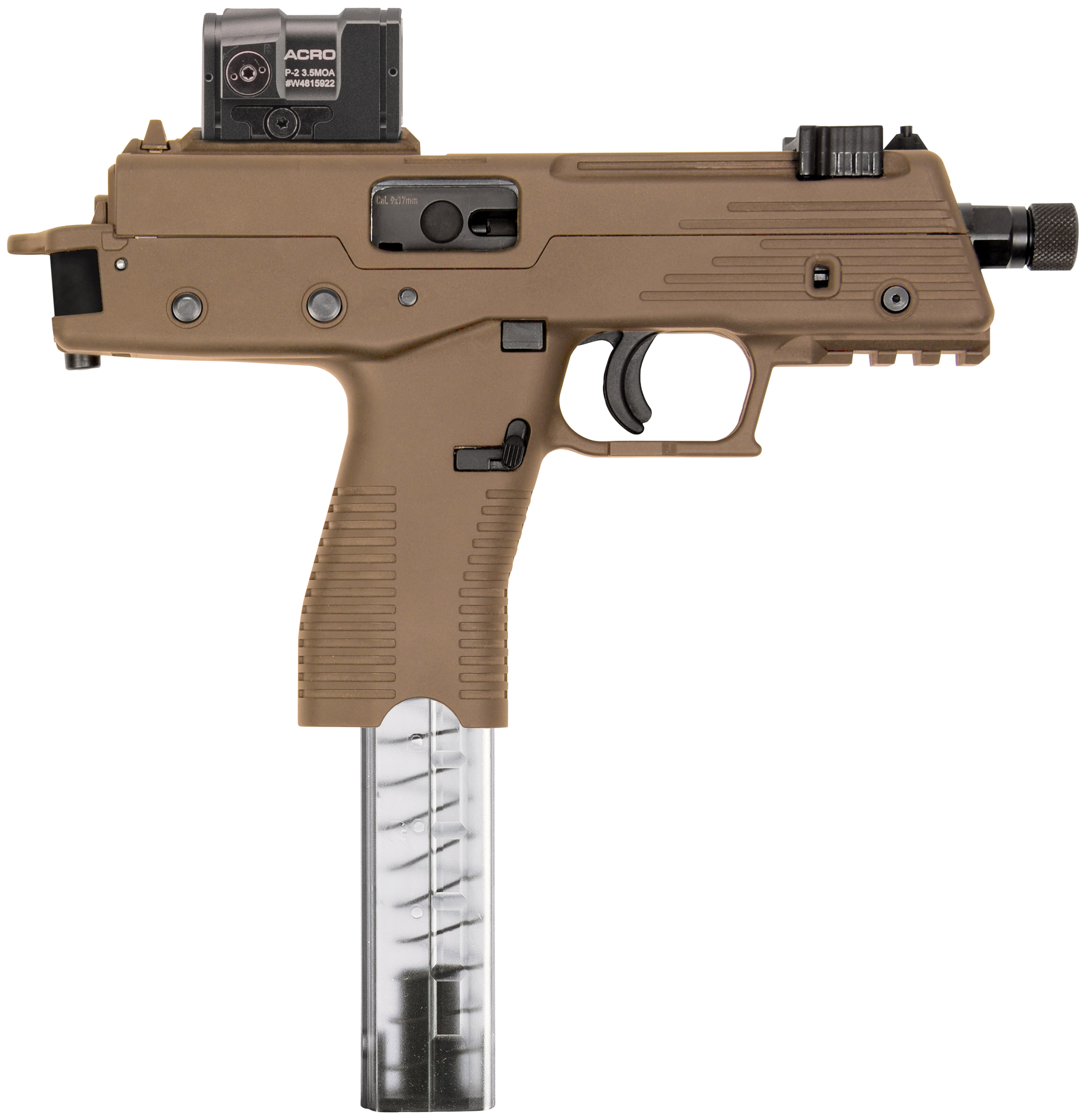 B&T TP380 380 ACP 5in Barrel 30rd Flat Dark Earth FDE with Aimpoint Acro P-2