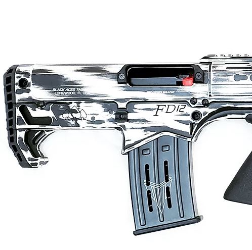 Black Aces Pro Series Bullpup Pump Shotgun - Distressed White | 12ga | 18.5" Barrel | Barrel Shroud