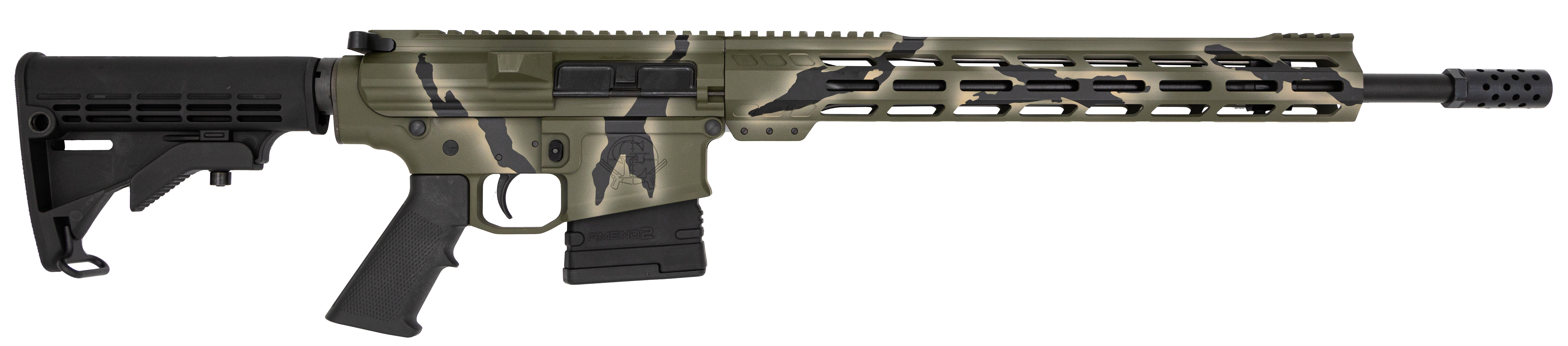 Great Lake Firearms GLFA AR10 Rifle 308 Winchester 18 inch 10 Round Pursuit Green Camo Cerakote
