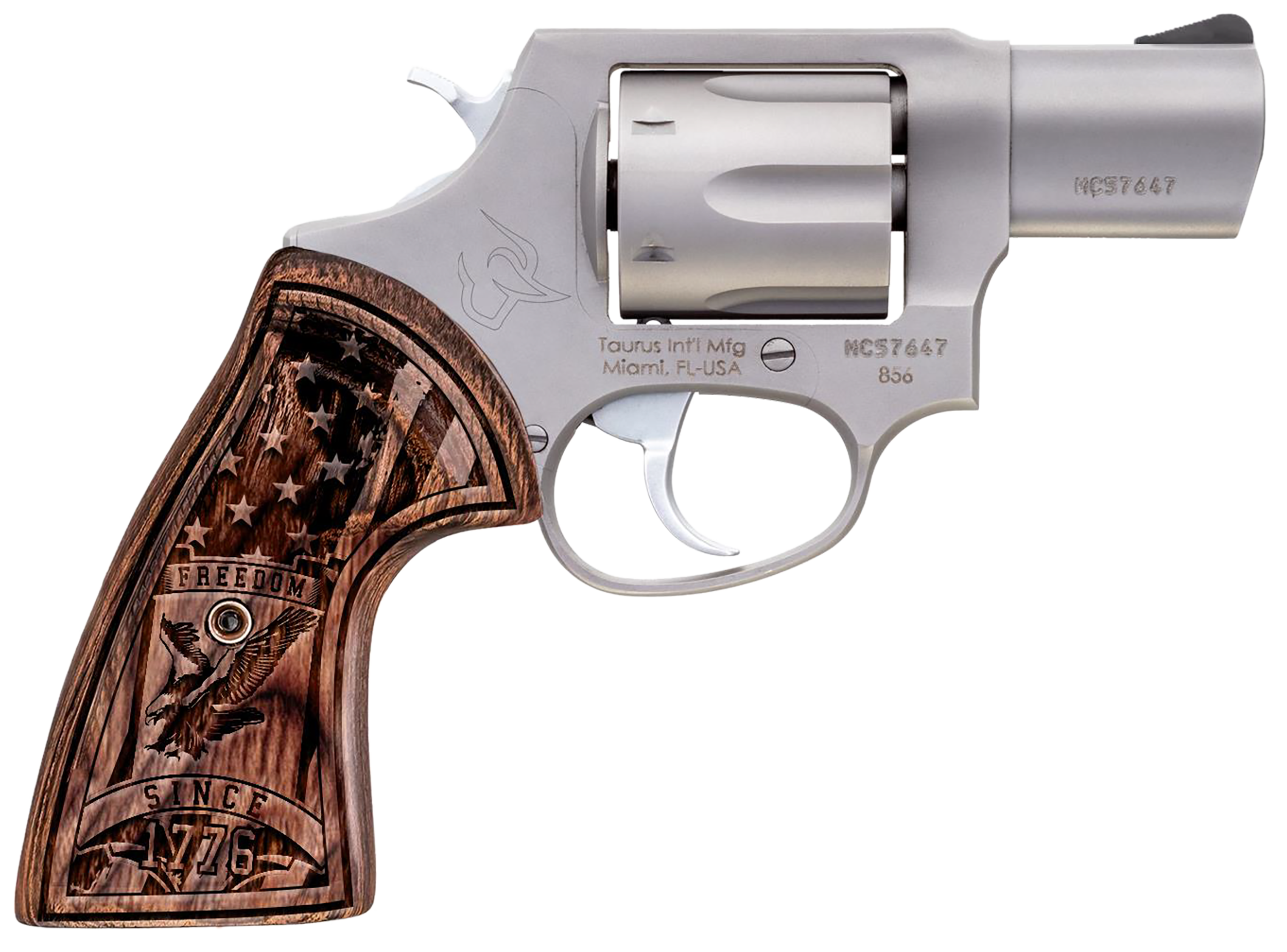 Taurus M605 .357 Magnum 2" 5 Round Stainless Engraved Walnut Grip