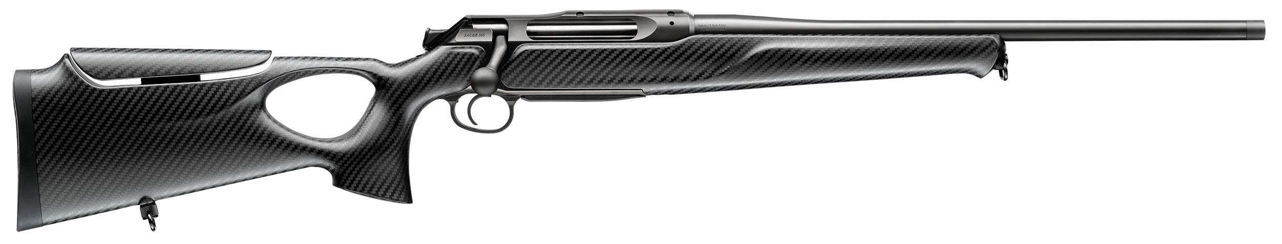 Sauer 80117115 505 Synchro XTC Full Size 223 Rem 3+1 20" Matte Blued Threaded Barrel, Matte Blued Saddle Mount Steel Receiver, Black Thumbhole w/Adj Comb Carbon Fiber Stock