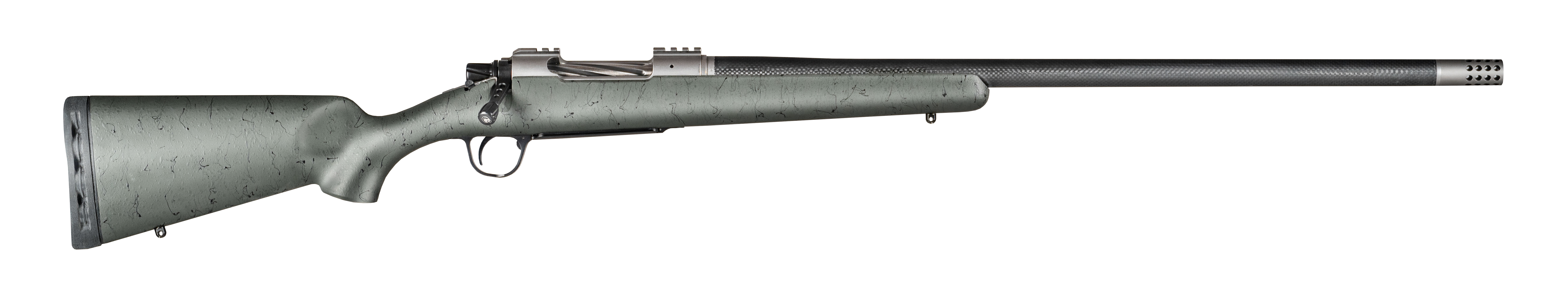 Christensen Arms CA10268315332 Summit TI  Full Size 7mm Rem Mag 3+1, 26" Natural Titanium Steel Threaded Barrel, Natural Titanium Aluminum Receiver, Green w/Black Webbing Fixed Sporter Stock
