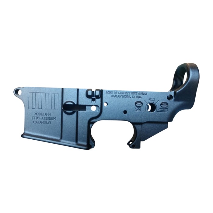 Sons of Liberty Gun Works Rebellious Stripes Multi Caliber Anodized Stripped Lower Receiver