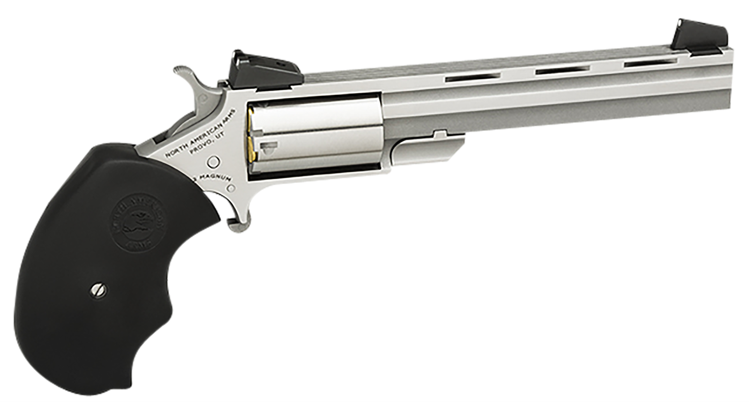 NAA Mini-Master Target Revolver 22 LR Stainless/Black 4 in. 5 rd. AS
