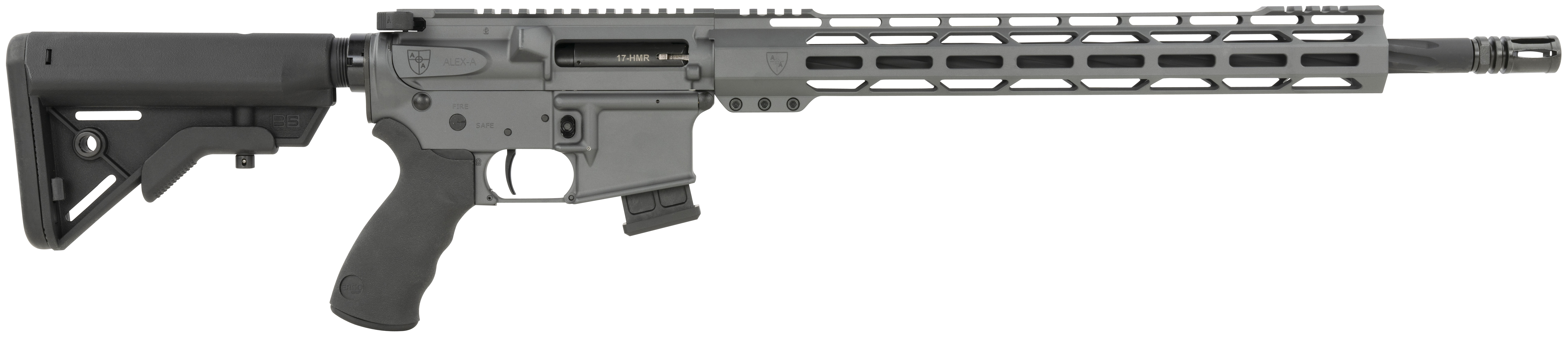 Alexander Arms Tactical 17 Hornady Magnum Rimfire (HMR), 18in. Barrel, 10rd, Black B5 Bravo Stock & Ergo Grip - Gray (NPN: RTA17SG)