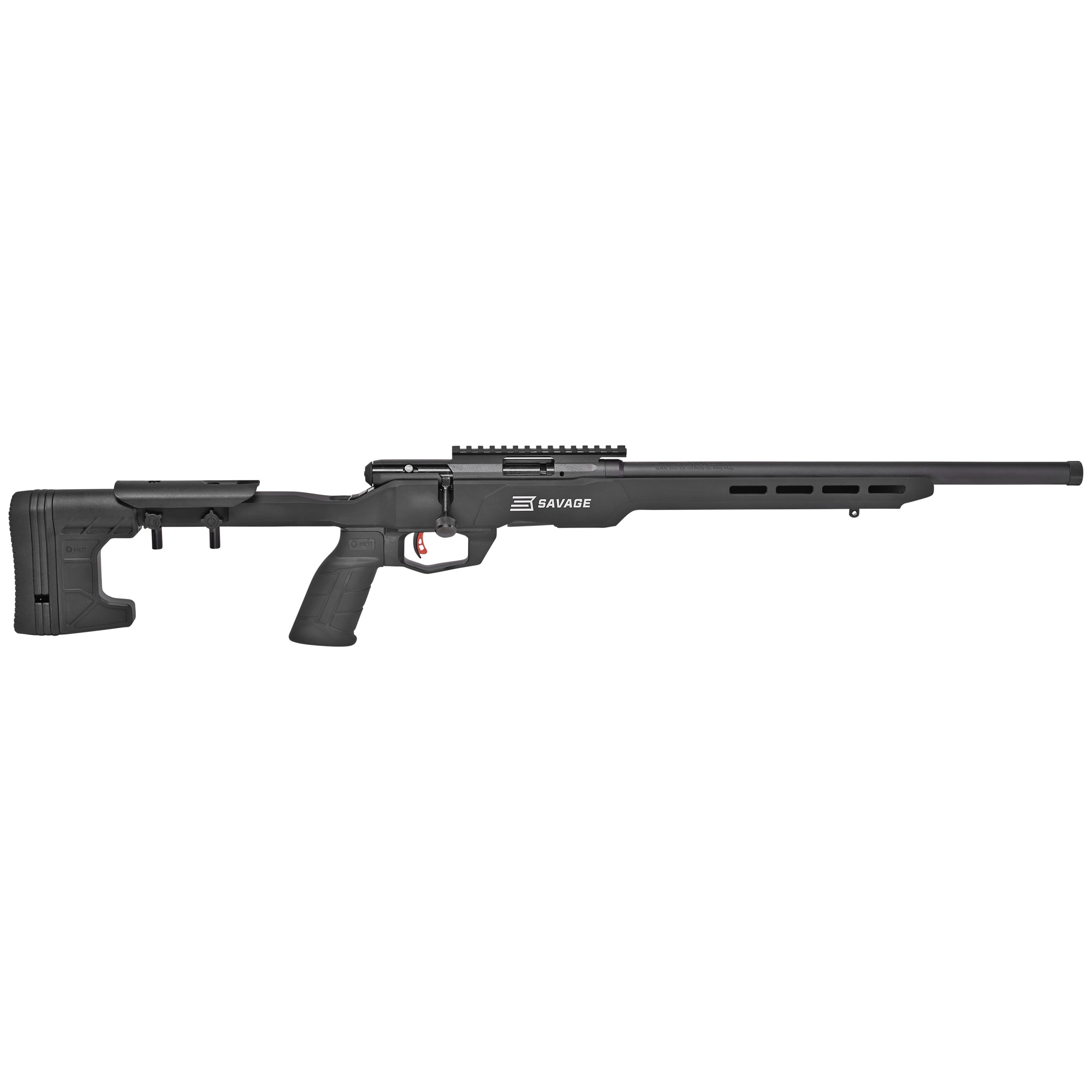 Savage B22 Precision Rifle 22 Long Rifle 18 inch 10+1 Blued Black Mdt Acc Chassis Right Hand