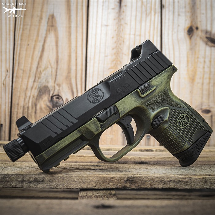 FN 509C T 9mm Luger 4.32 inch 24 Round Noveske Bazooka Green Distressed