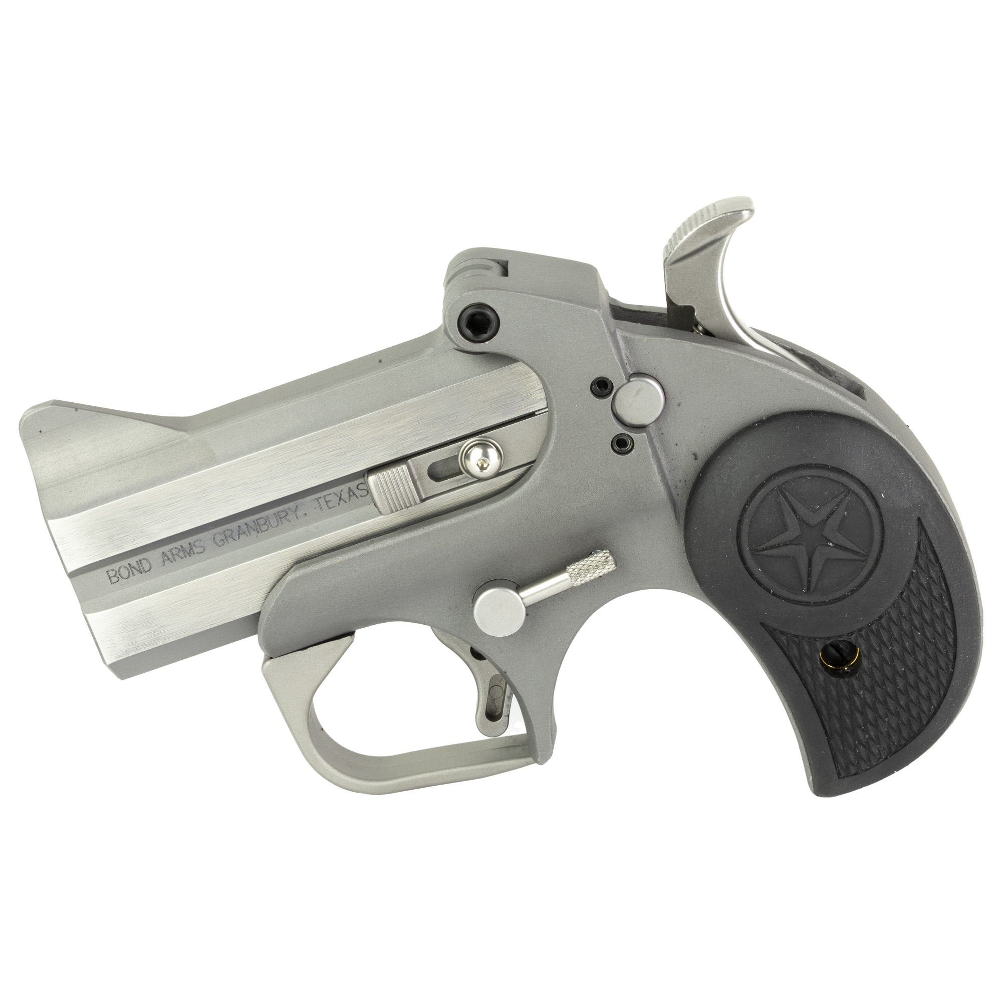 Bond Arms BARW Rowdy 410/45 Colt (LC) Derringer 3" 2 Black Rubber Grip Polished Stainless Steel Frame