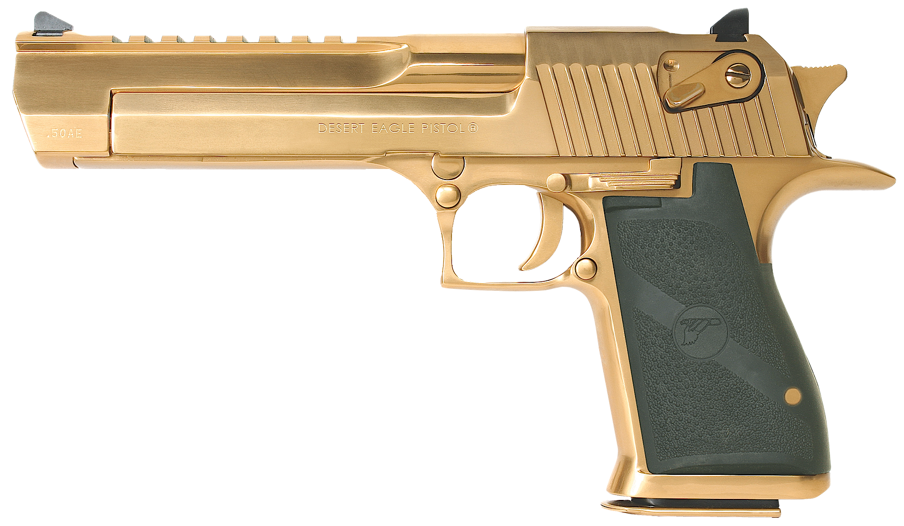 Magnum Research DE44TG Desert Eagle Mark XIX 44 Rem Mag 6" 8+1 Titanium Gold Carbon Steel Frame & Slide Black Rubber Grip
