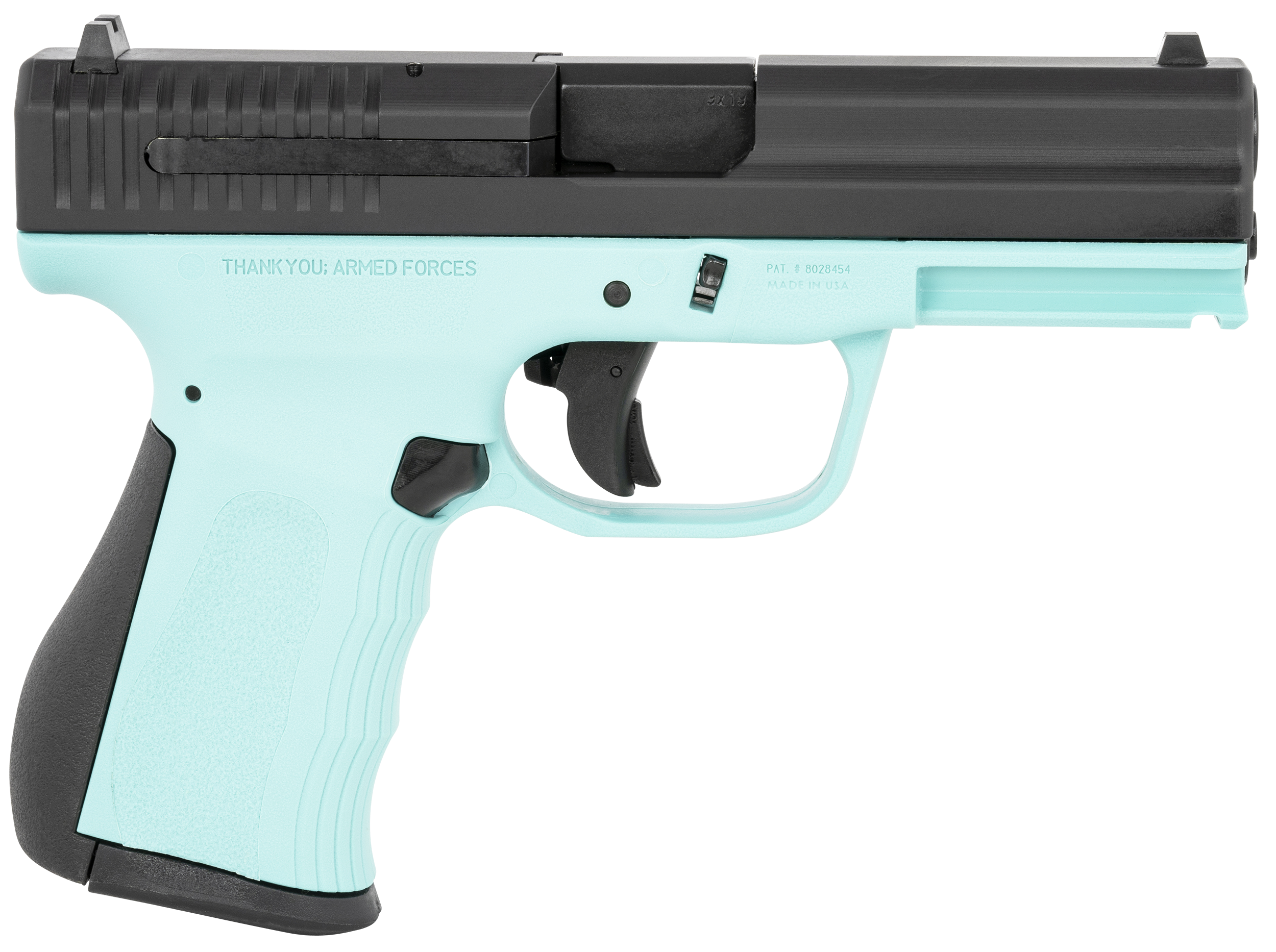 FMK G9C1G2TBSS 9C1 G2 9mm Luger 14+1 4" Black Stainless Steel Barrel, Black Serrated Carbon Steel Slide, Blue Jay Polymer Frame w/Picatinny Rail, Black Backstrap Grip
