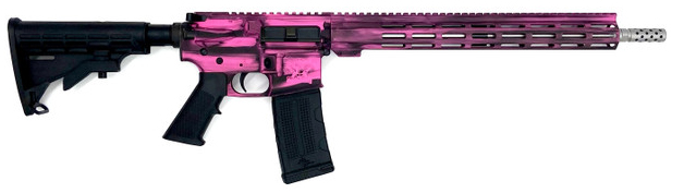 Great Lake Firearms GLFA AR-15 5.56x45mm NATO 16 Inch 30 Round Battleworn Pink