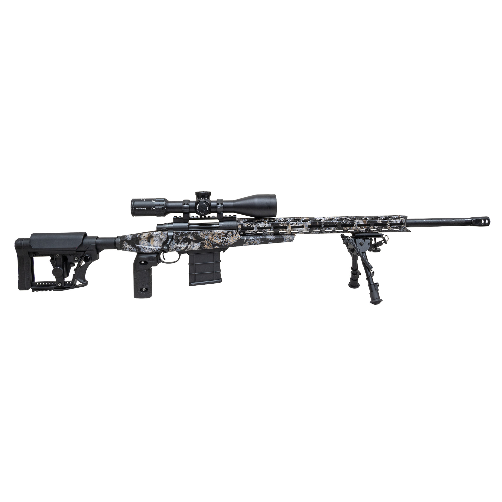 Howa HCRA308SKY M1500 APC Chassis 308 Win 24" Heavy Barrel 10+1 (3), Kryptek Skyfall Camo, Luth-AR MBA-4 Stock with Aluminum Chassis, 4-16x50 Scope, Bipod & 2 Grips