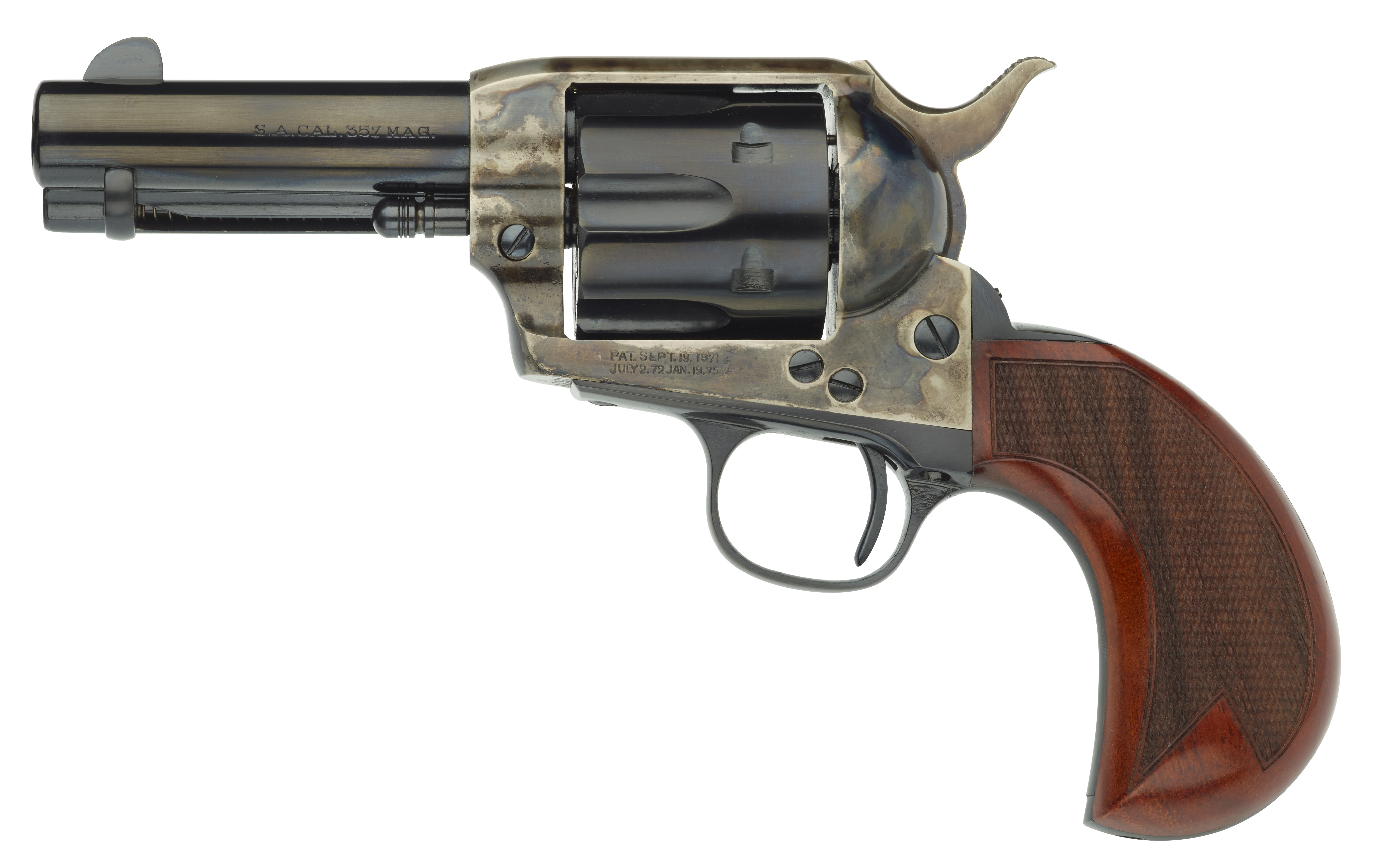 Taylors & Company 555133 1873 Cattleman 45 Colt (LC) 6rd 3.50" Blued Cylinder & Barrel Color Case Hardened Steel Frame Checkered Birdshead Walnut Grip