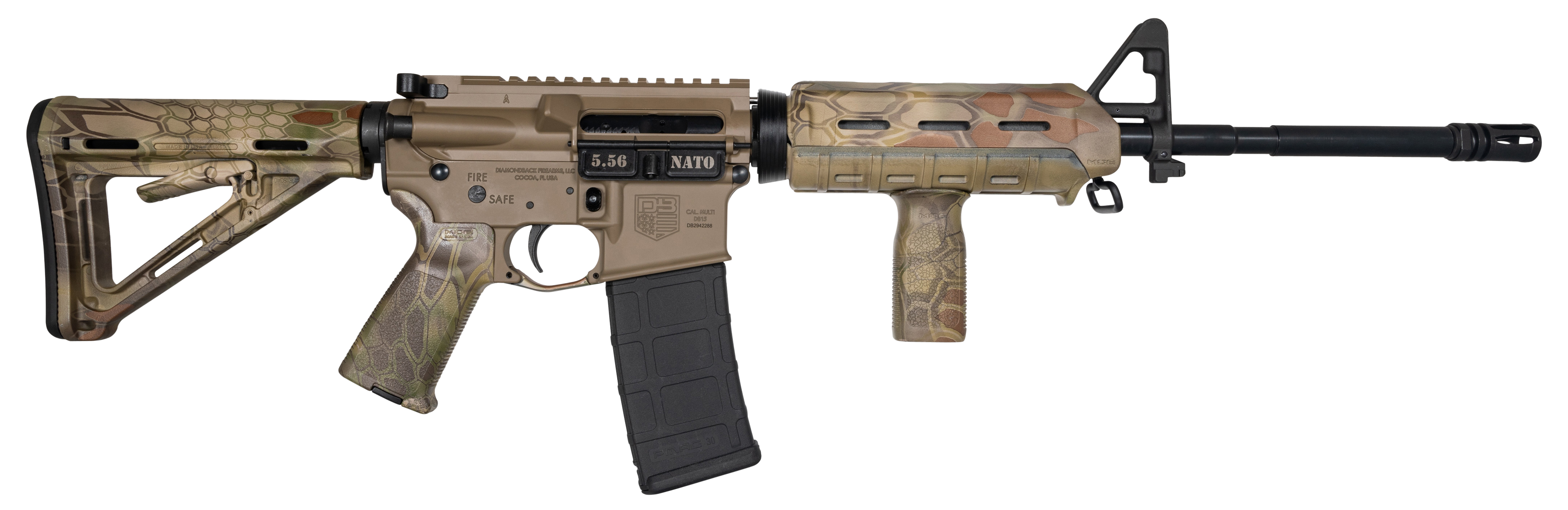 Diamondback DB15 5.56x45mm NATO 16in 30+1 FDE Kryptek Mandrake Magpul Furniture