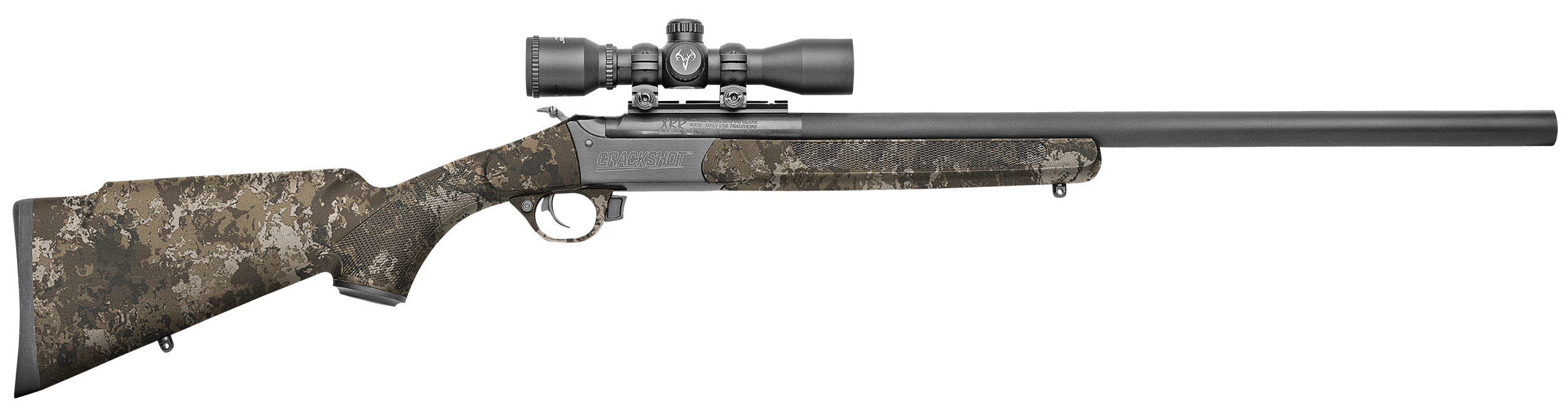Traditions CRX6-2200625 Crackshot XBR Package 22 Cal/27 Long Cal 16.50"-20" Blued Barrel/Rec, Veil Wideland Stock Includes Two Barrels, 4x32 Scope, Three Firebolt Arrows