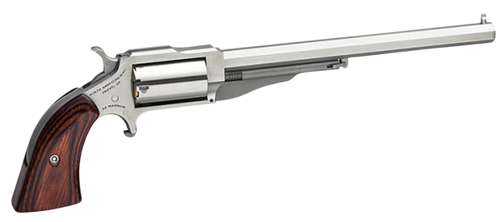 North American Arms 18606 1860 Hogleg *CA Compliant 22 WMR Caliber with 6" Barrel, 5rd Capacity Cylinder, Overall Stainless Steel Finish & Wood Grip