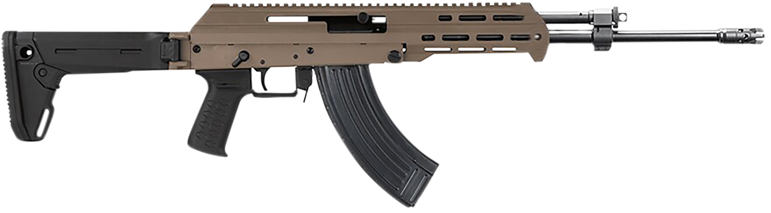 M+M Industries M10XZSHFDE M10X  7.62x39mm 30+1 16.50" Barrel w/Muzzle Brake, 5 Position Side Folding Collapsible Stock, Black Magpul SL Grip, Short Handguard Optics Ready