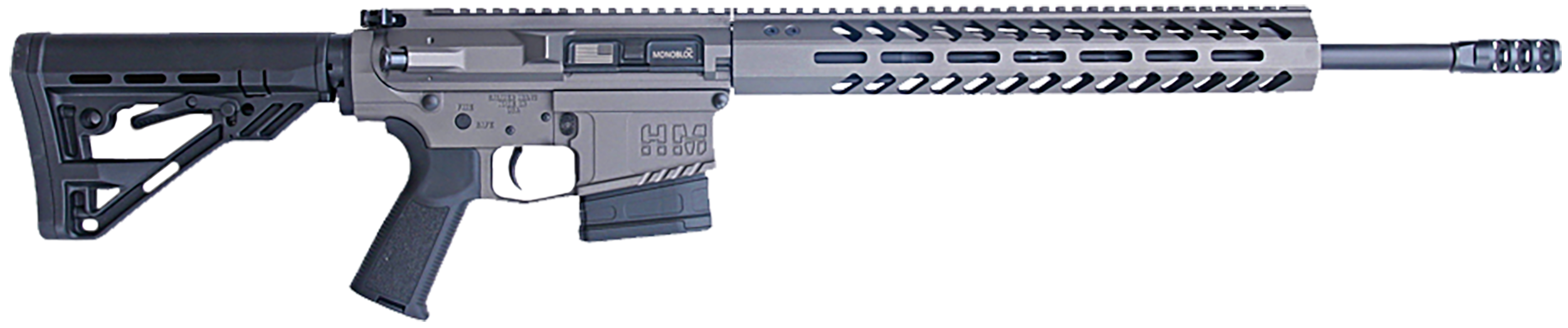 HM Defense HM10243 Titan  243 Win 10+1 20" Black Cerakote Match Grade Barrel, Tungsten Gray Cerakote 14" Picatinny Rail Aluminum Receiver, Black Synthetic Mil-Spec HM Stock, Black Polymer Grip