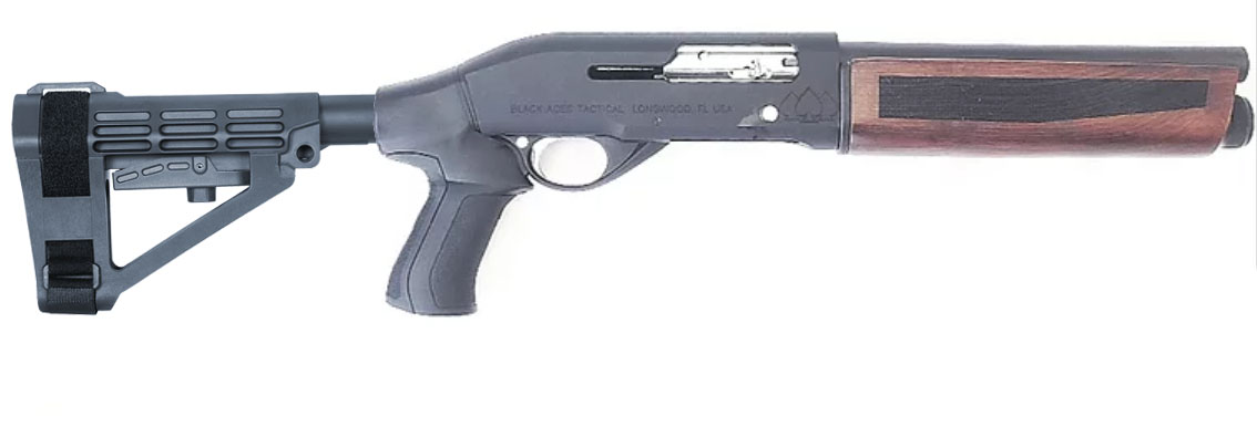 Black Aces Tactical Pro Series S Mini Semi-Auto Shotgun - Walnut | 12ga | 10" Barrel | SBA4 Brace