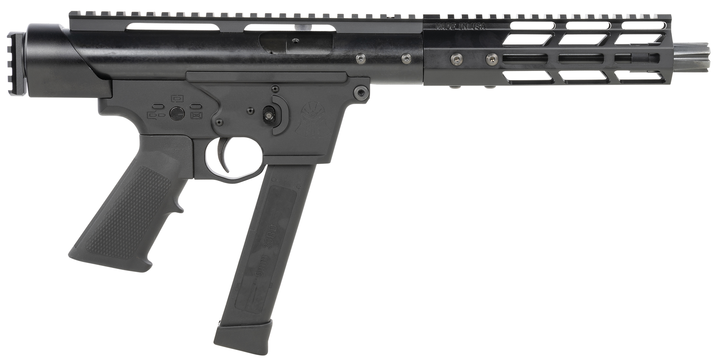 Tactical Superiority SIA-TAC09-085RD Tac-9  9mm Luger 8.50" Black Hard Coat Anodized Rec Picatinny Rail End Cap Black A2 Grip Includes Red Dot