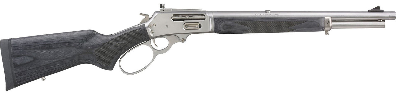 Marlin 70450 1895 Trapper Full Size 45-70 Gov 5+1 16.10" Polished Stainless Steel Threaded Barrel, Polished Stainless Stainless Steel Receiver, Fixed Black Laminate Stock