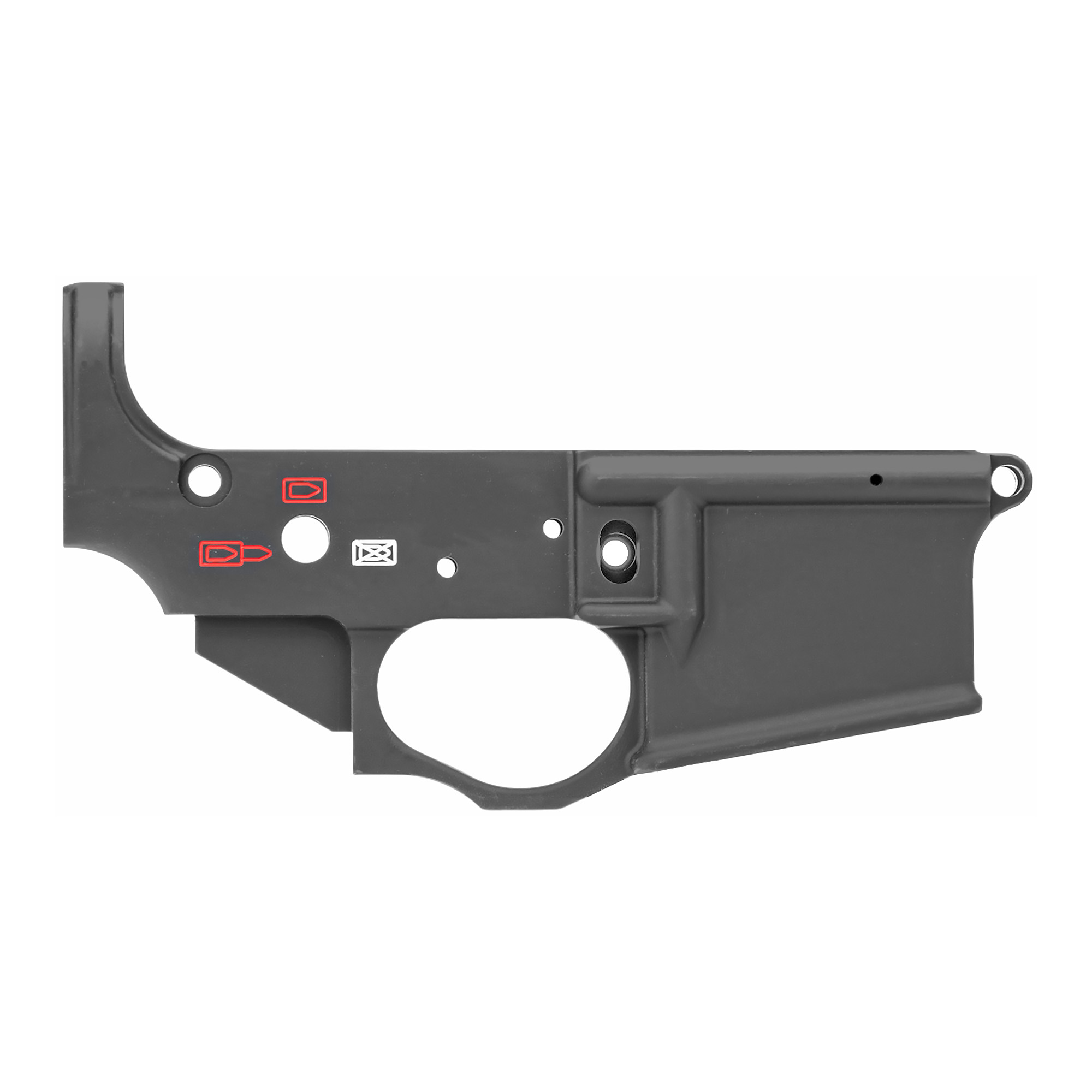 Spikes Tactical STLS015CFA Punisher Stripped Lower Receiver Multi-Caliber 7075-T6 Aluminum Black Anodized with Color Fill for AR-15
