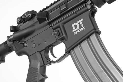 Del-Ton DT Sport Mod 2 Forged Aluminum AR15 Rifle - Black | 5.56NATO | 16" Light Profile Barrel | Carbine Handguard | M4 Stock | A2 Flash Hider