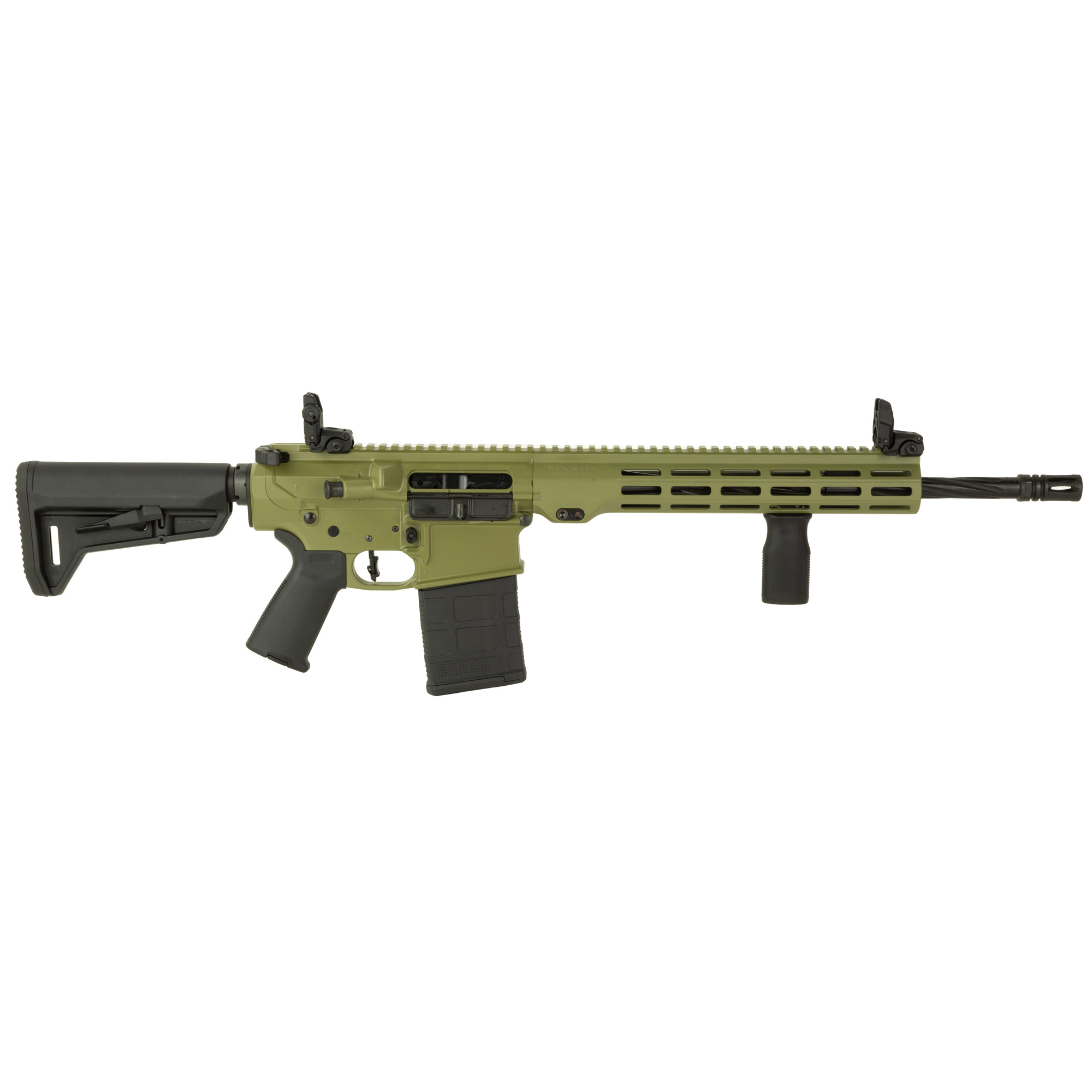 Maxim Defense MXM49684 MD10 L 308 Win 20+1 16" Fluted Barrel, Bazooka Green Cerakote Finish, M-LOK Handguard, Black Magpul Furniture, SL-K Stock, MVG Grip, MBUS Sights, Blackout Defense Flat Trigger
