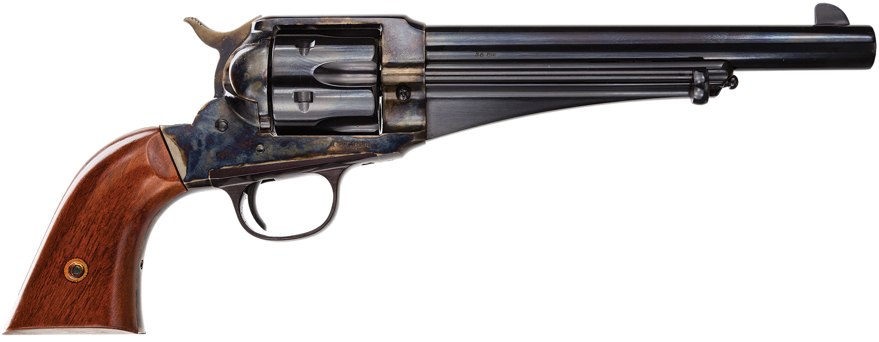 Taylors & Company 550383 1875 Army Outlaw 45 Colt (LC) Caliber with 7.50" Blued Finish Barrel, 6rd Capacity Blued Finish Cylinder, Color Case Hardened Finish Steel Frame & Walnut Grip
