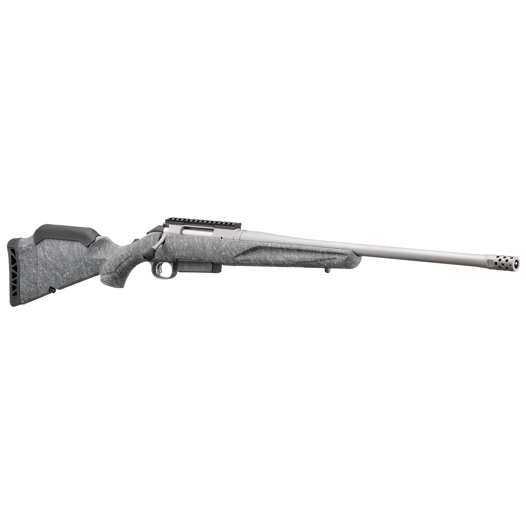 Ruger American Gen II 6mm ARC 20 inch 10+1 Cobalt Cerakote Gray Splatter Stock