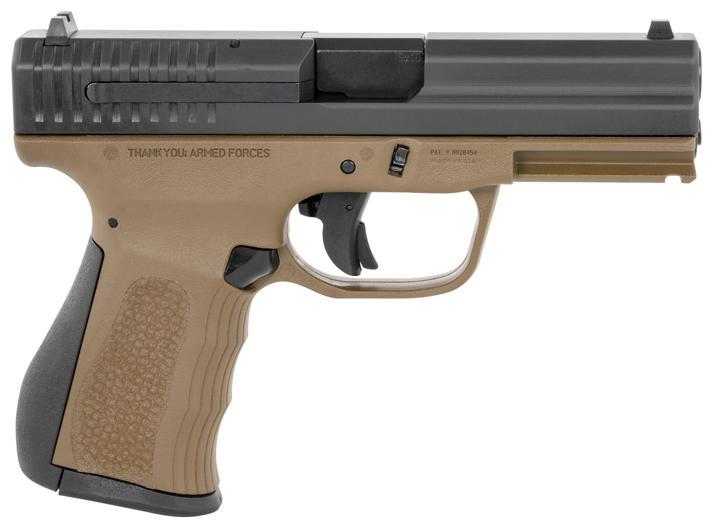 FMK G9C1G2BRTSS 9C1 G2 9mm Luger 14+1 4" Black Stainless Steel Barrel, Black Serrated Carbon Steel Slide, Burnt Bronze Polymer Frame w/Picatinny Rail, Black Backstrap Grip