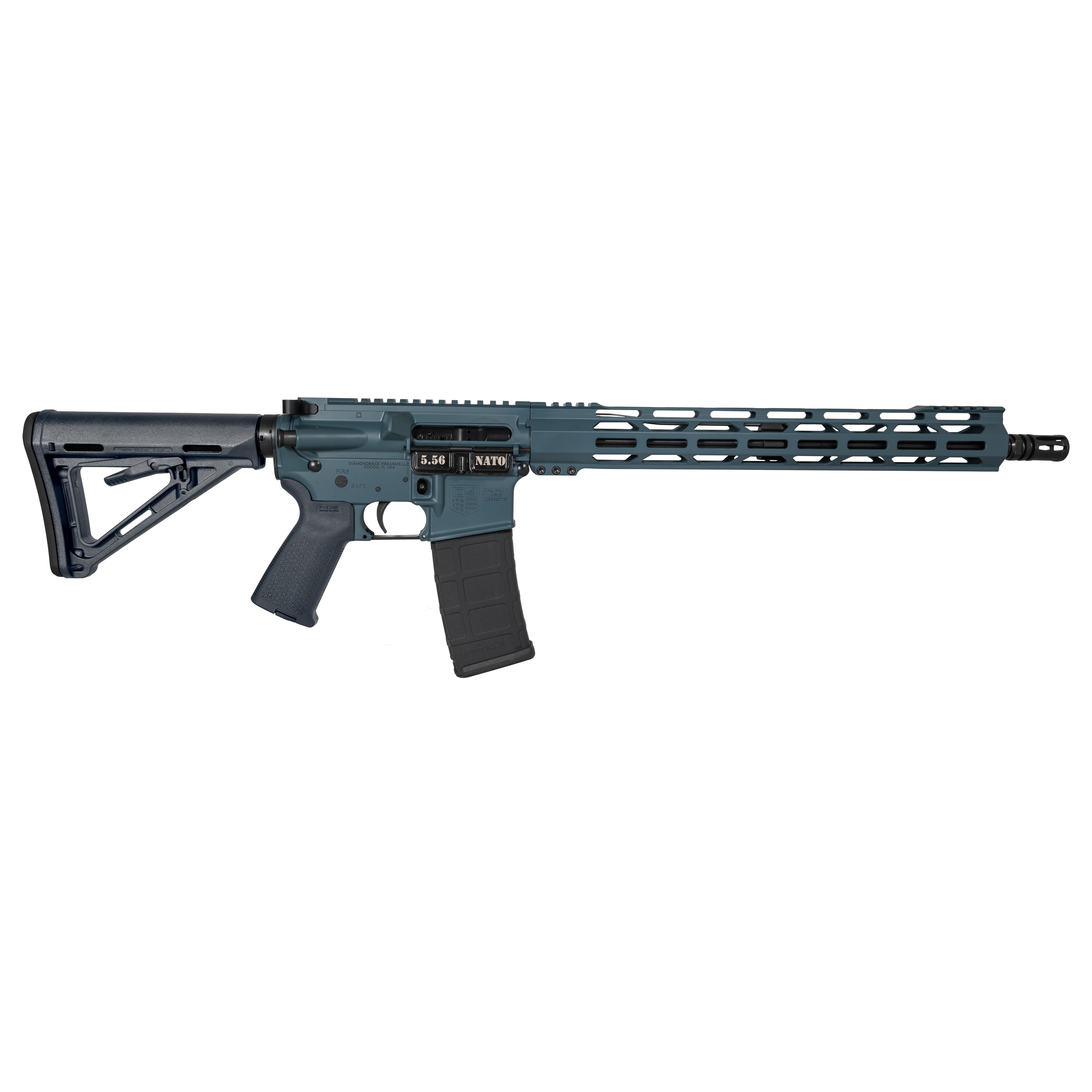 Diamondback DB15 5.56 NATO 16 in 30 rd Jesse James Blue 12 in M-LOK