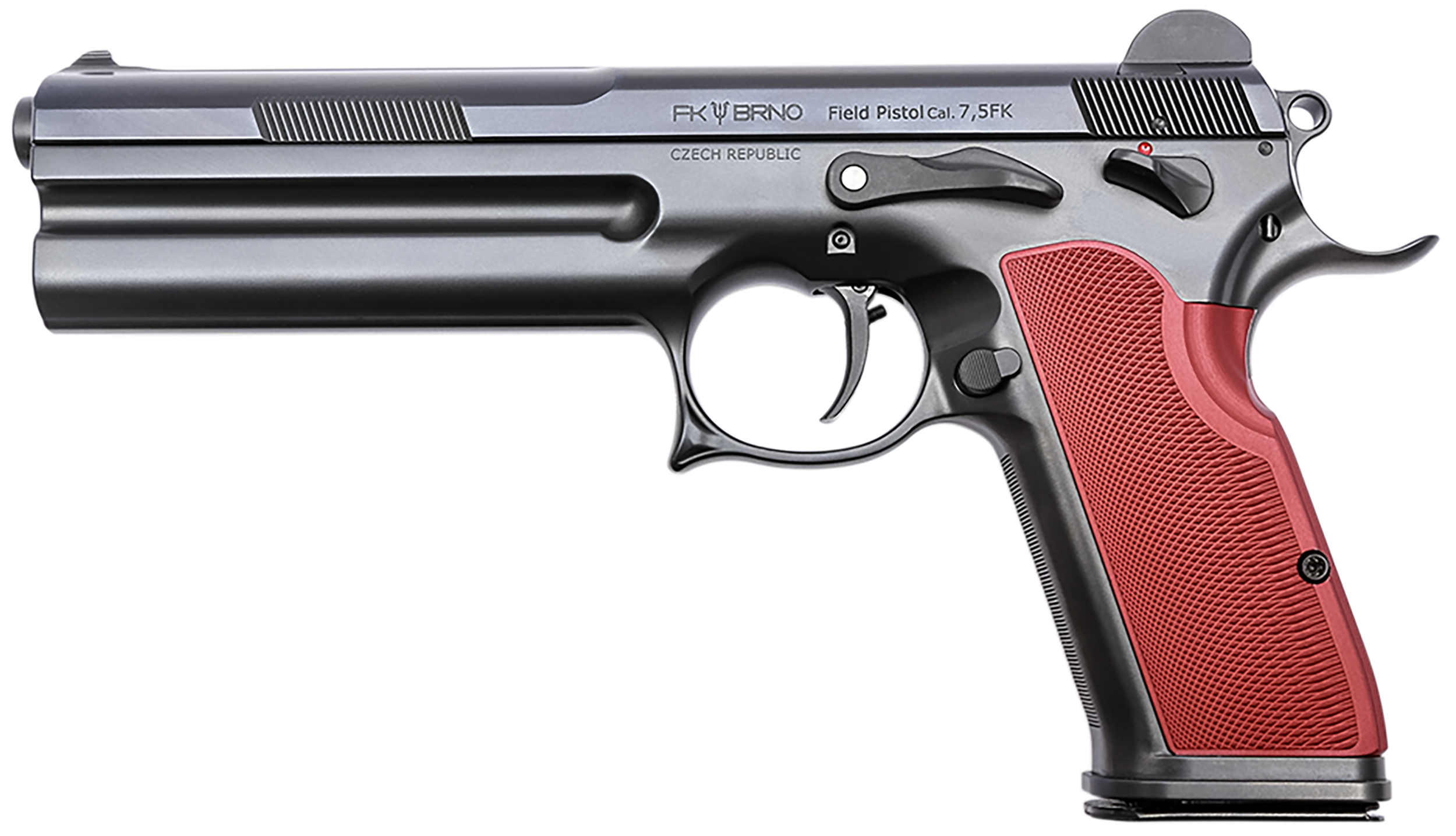 FK Brno US FKFIELD75 Field  7.5 FK 15+1, 6" Black Dark Gray Nitride Optic Cut/Serrated Steel Slide,