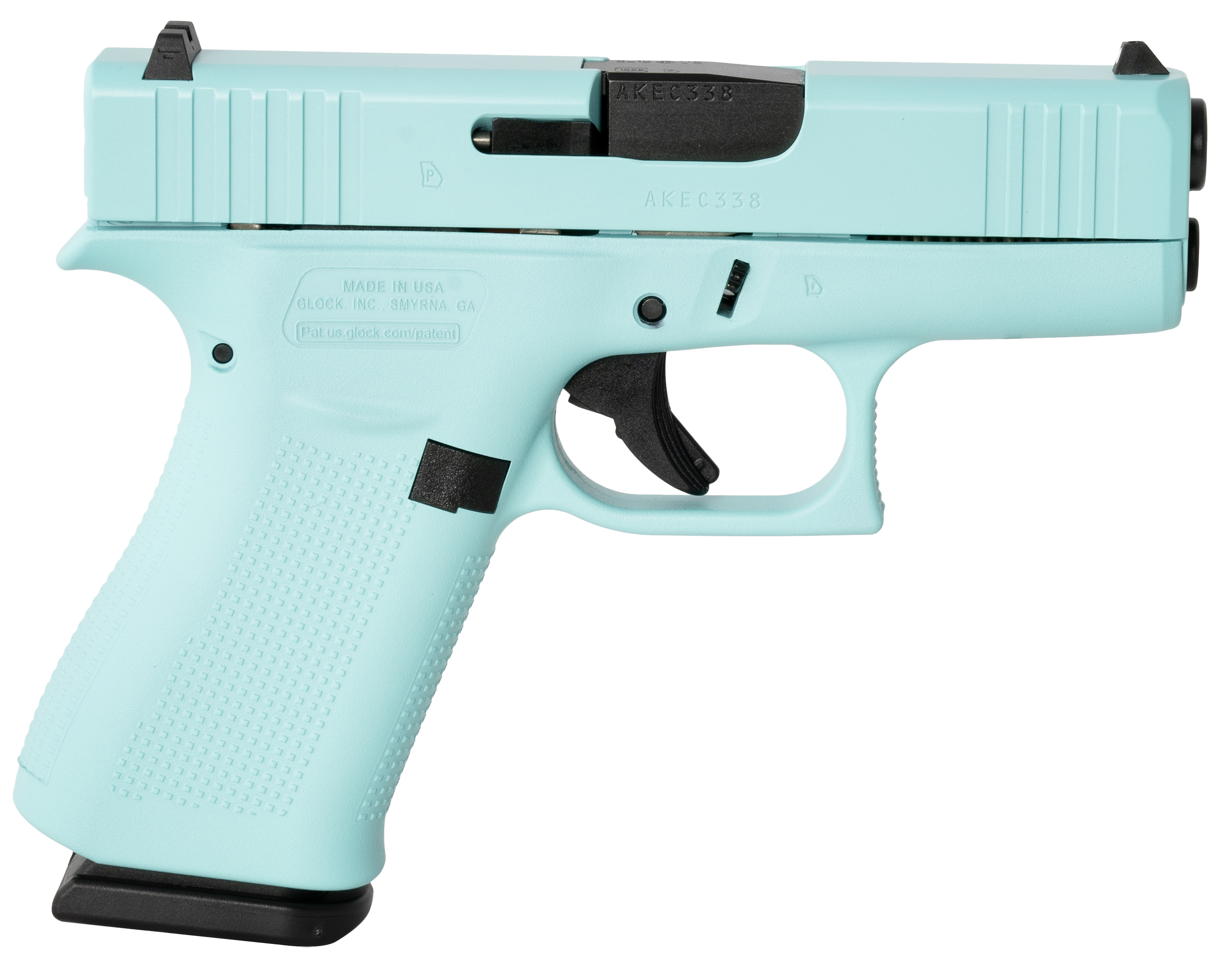 Glock 43X 9mm 3.4in Barrel 10rd Robin Egg Blue Cerakote