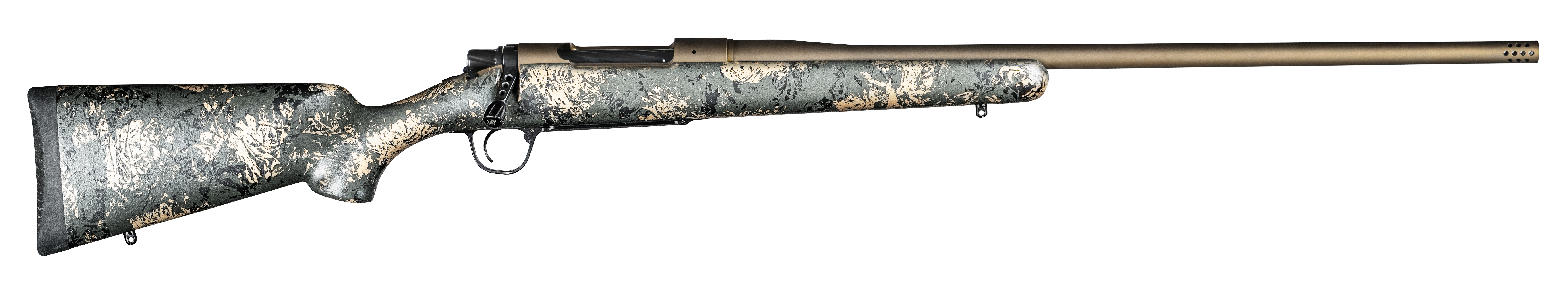 Christensen Arms 8010107900 Mesa FFT 7mm Rem Mag 3+1 22" Threaded Barrel, Burnt Bronze Cerakote, Green with Black/Tan Webbing Stock
