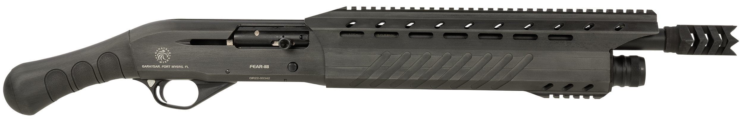 Garaysar Ft. Myers FEAR118BRCGB FEAR-118 Breacher 12 Gauge Semi-Auto 3" 4+1 14.55" Gray Battleworn Steel Barrel & Receiver, Black Polymer Birdshead Grip