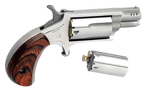 NAA 22MSCP Mini-Revolver Combo 22 LR/.22 WMR Stainless/Ported Wood 1.13 in 5 rd.