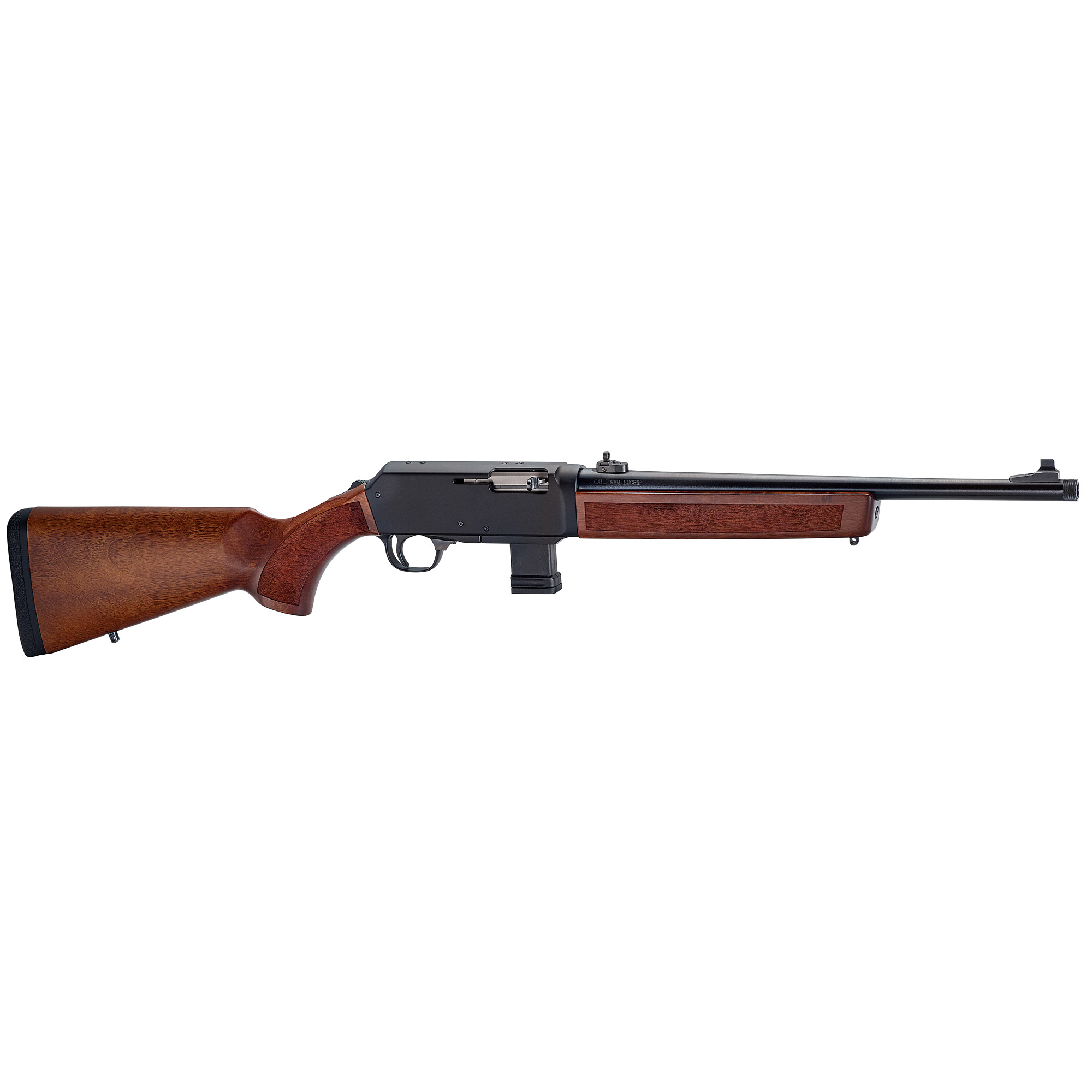 Henry H027H9 Homesteader  9mm Luger 10+1 16.37" Blued Steel Threaded Barrel, Black Anodized Drilled & Tapped Aluminum Receiver, American Walnut Fixed Wood Stock, 2-Piece Grip, Ambidextrous