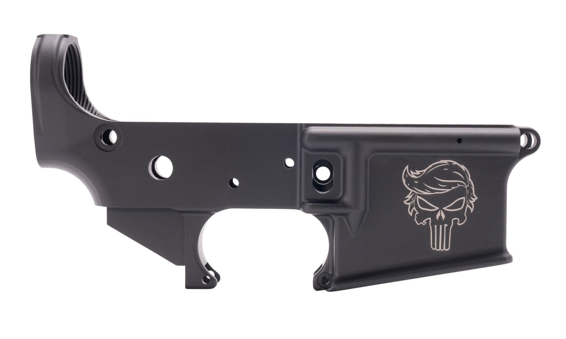 Anderson AM-15 Forged Stripped AR15 Lower Receiver - Black | Trump Punisher Logo | Retail Packaging