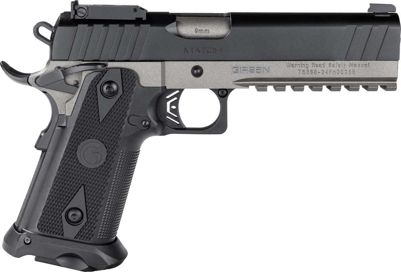 Girsan 395029 Witness2311  9mm Luger 20+1 5" Black Steel Barrel, Black Serrated Steel Slide, Black Polymer Frame w/Beavertail & Picatinny Rail, Black Checkered Polymer Grip, Ambidextrous