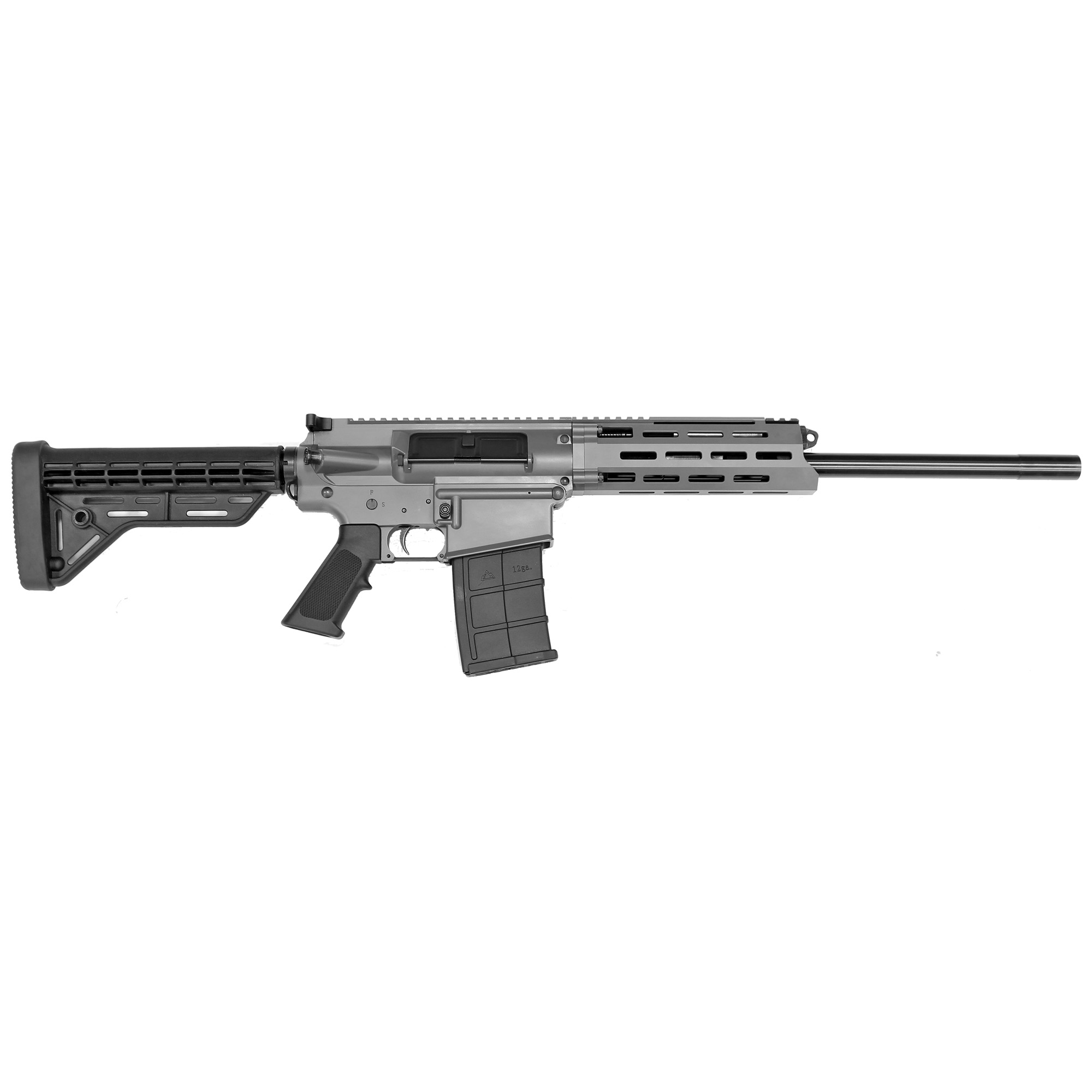 JTS M12AR 12GA, 18.7in. Barrel, 5rd, Black Furniture - Gray (M12ARGREY)