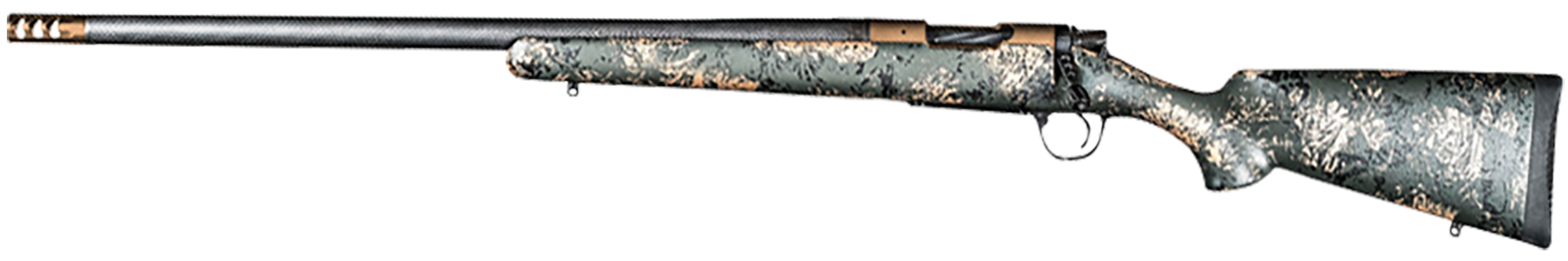 Christensen Arms 8010621100 Ridgeline FFT 28 Nosler 3+1 22" Carbon Fiber/Threaded Barrel, Burnt Bronze Cerakote, Green with Black/Tan Accents Stock,