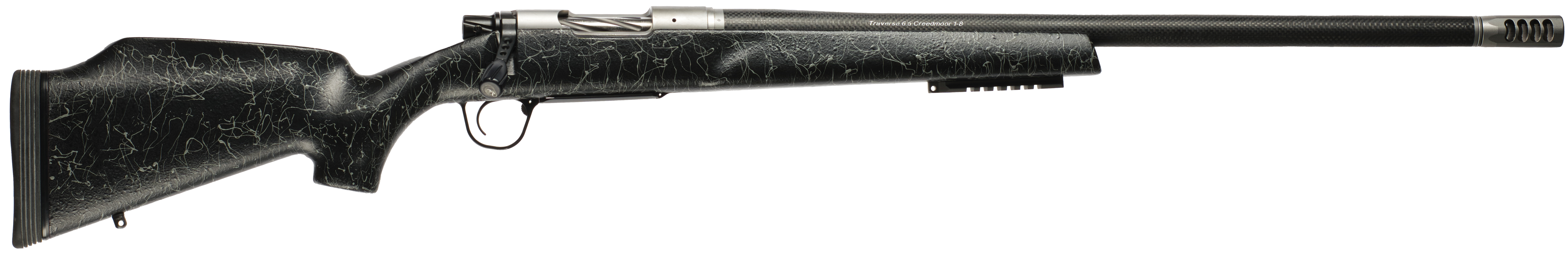 Christensen Arms 8011000900 Traverse  7mm-08 Rem 4+1 24" Threaded Barrel, Natural Stainless, Black with Gray Webbing Stock