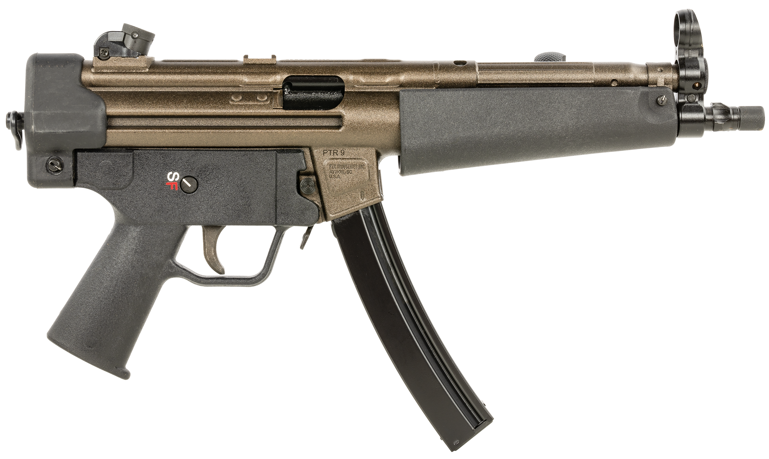 PTR 604 9CT Classic 9mm Luger 20+1 8.86", Bronze Rec, Black Polymer Furniture, 3-Lug Adapter, Rotary/Hooded Sights