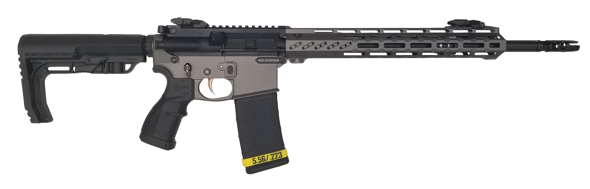 FosTech Tech-15/LITE AR15 Rifle - Tungsten/Black | 5.56NATO | 16" Barrel | Mach-2 13" M-LOK Rail | MFT Buttstock | Installed Fostech Echo AR-II Trigger