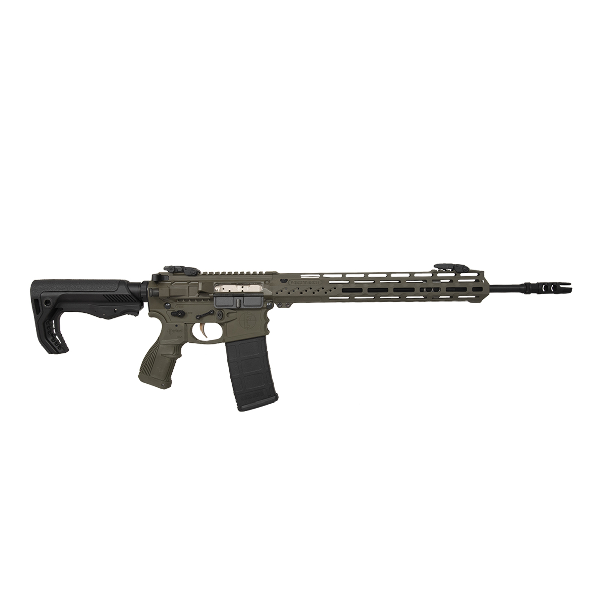 FosTech Stealth Lightning AR15 Rifle - OD Green | 5.56NATO | 16" Faxon Barrel | Mach-2 13" M-LOK Rail | Nickel Boron Low Mass BCG | FosTech Tomahawk Stock | Installed Echo AR-II Trigger