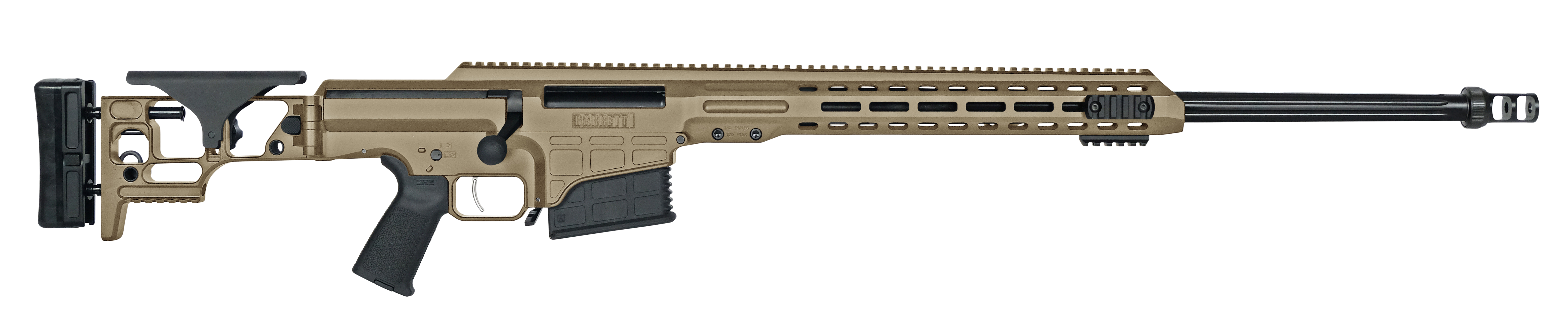 Barrett 18488 MRAD  300 Win Mag 24" 10+1 Flat Dark Earth Cerakote Flat Dark Earth Folding with Adjustable LOP Stock Black Polymer Grip Right Hand
