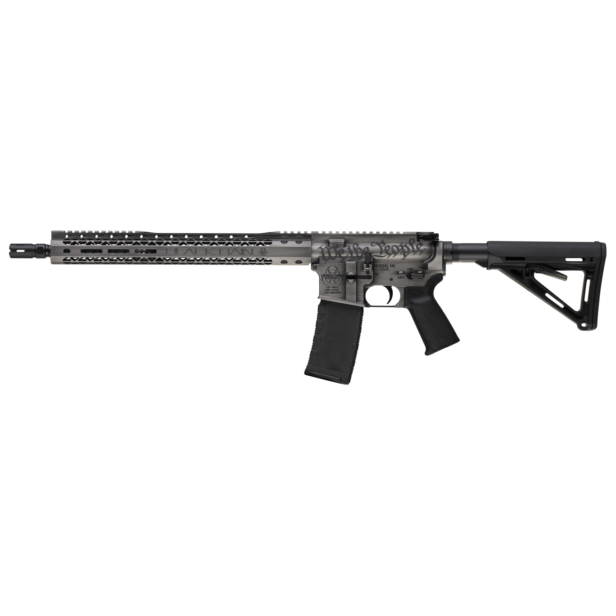 Black Rain Ordnance Spec+ We The People Rifle 5.56 16 in. Titanium Battleworn