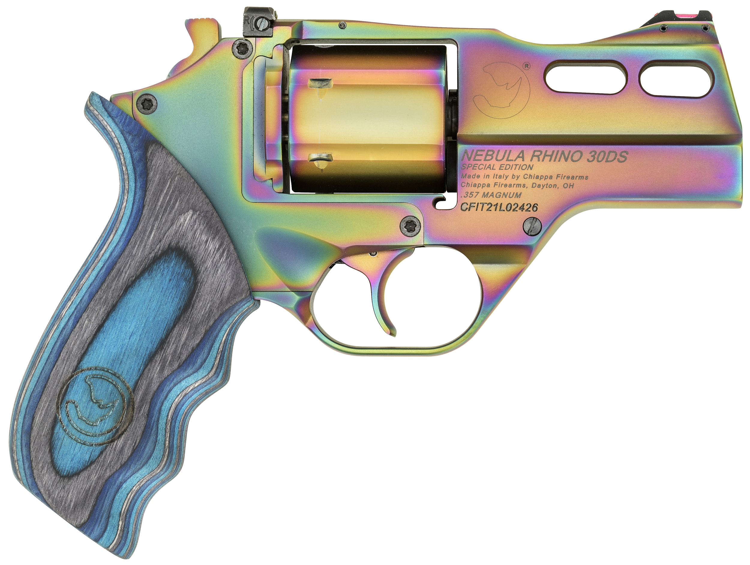 Chiappa Firearms Rhino 30DA 357 Magnum 3 Inch 6 Rounds Rainbow PVD Aluminum